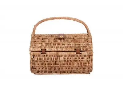 2 PERSON GREEN TWEED BARREL HAMPER