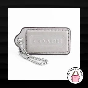 2" Medium COACH TAN BEIGE LEATHER NICKEL KEY FOB BAG CHARM KEYCHAIN HANGTAG TAG