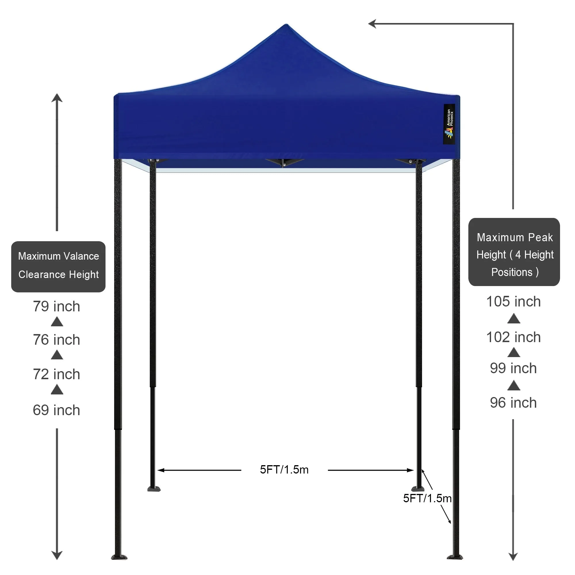 5x5 Classic Colors Picnic Canopy Tent