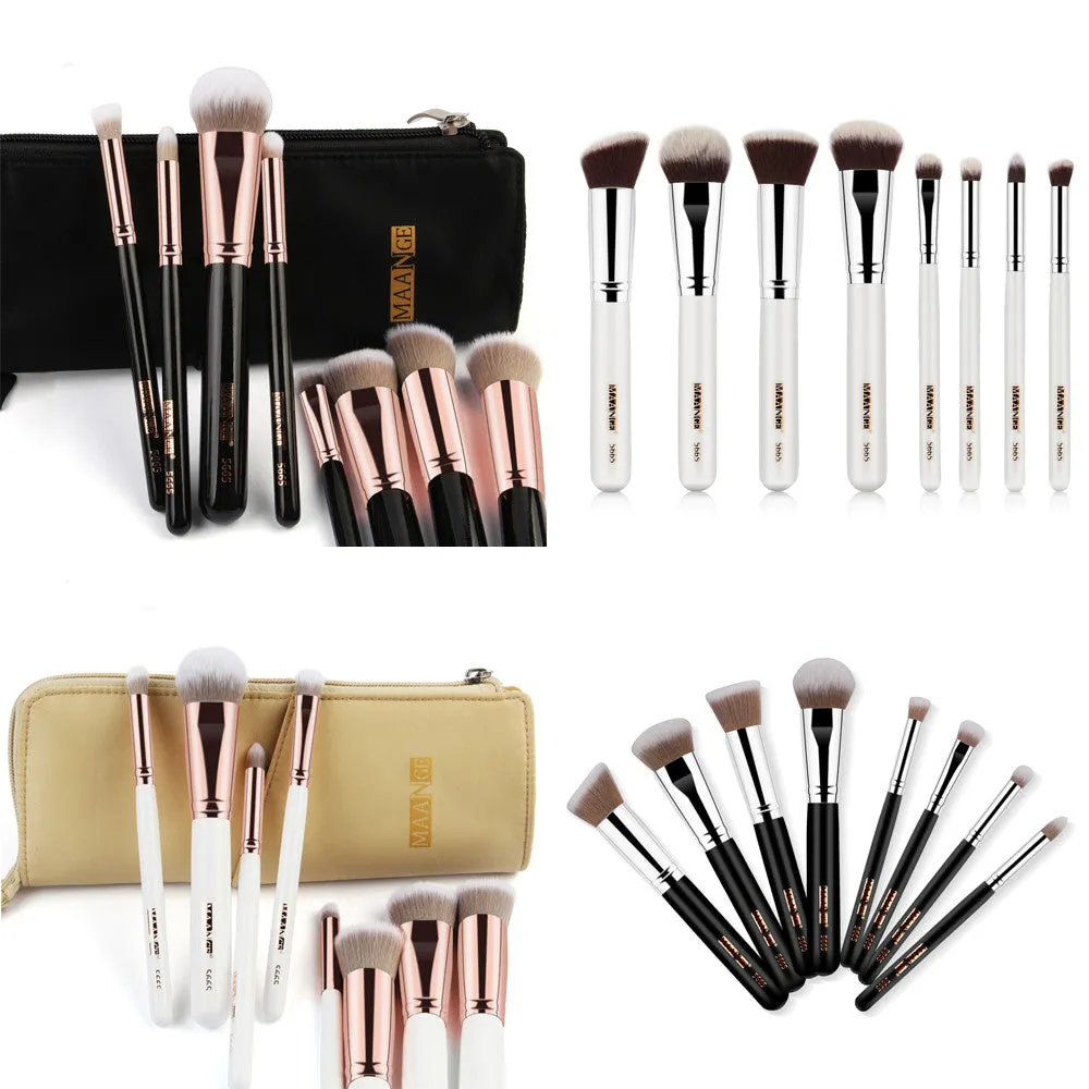 8PCS Professional Foundation Eye Shadow Eyebrow Blush Makeup Brushes Set Bag