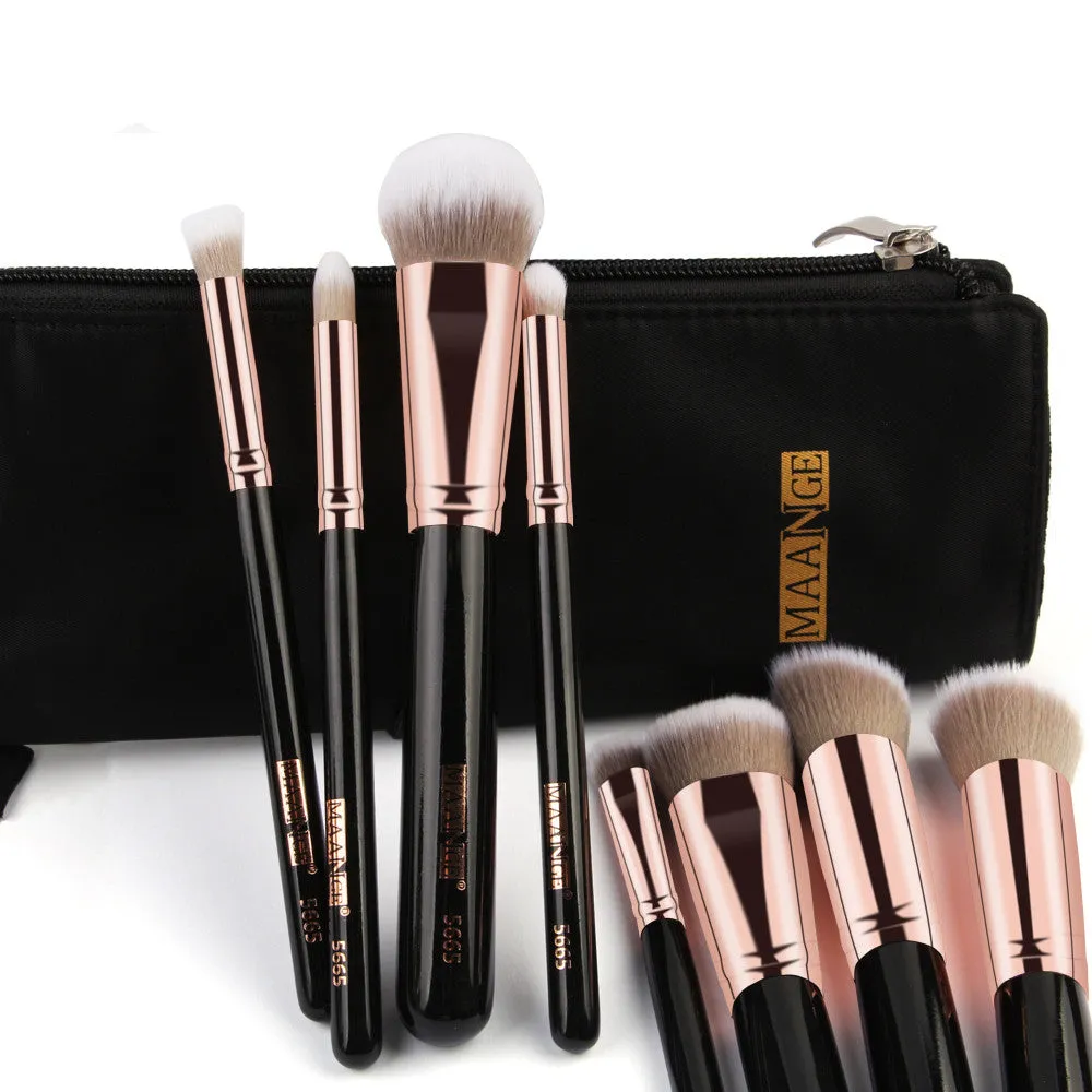 8PCS Professional Foundation Eye Shadow Eyebrow Blush Makeup Brushes Set Bag