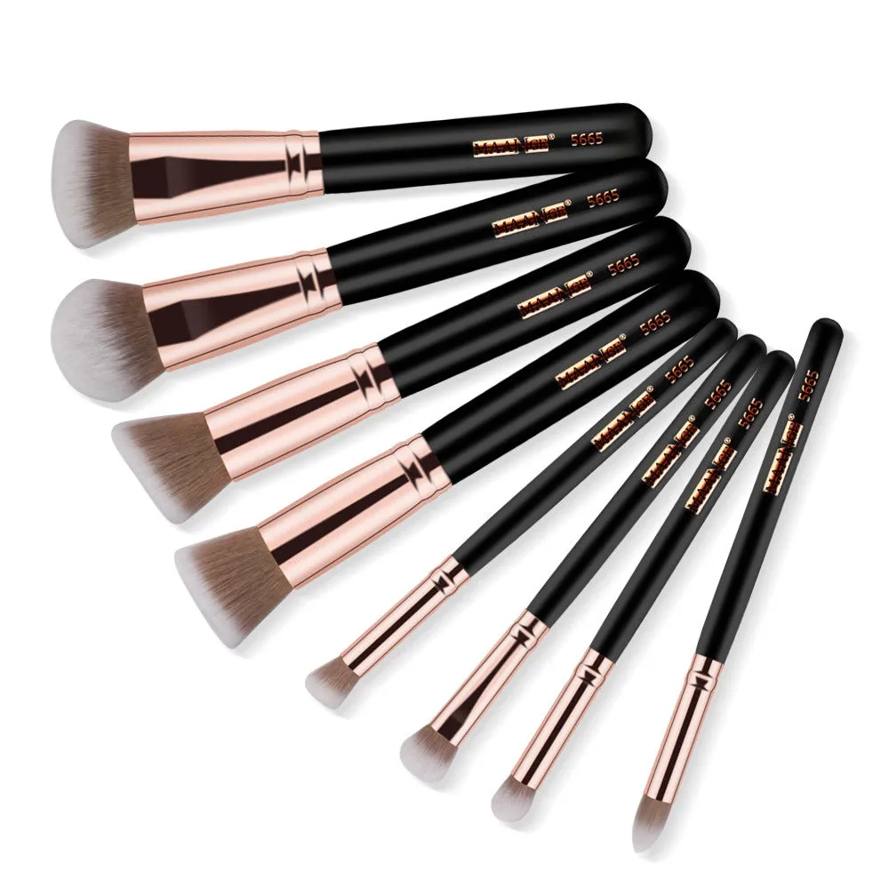 8PCS Professional Foundation Eye Shadow Eyebrow Blush Makeup Brushes Set Bag