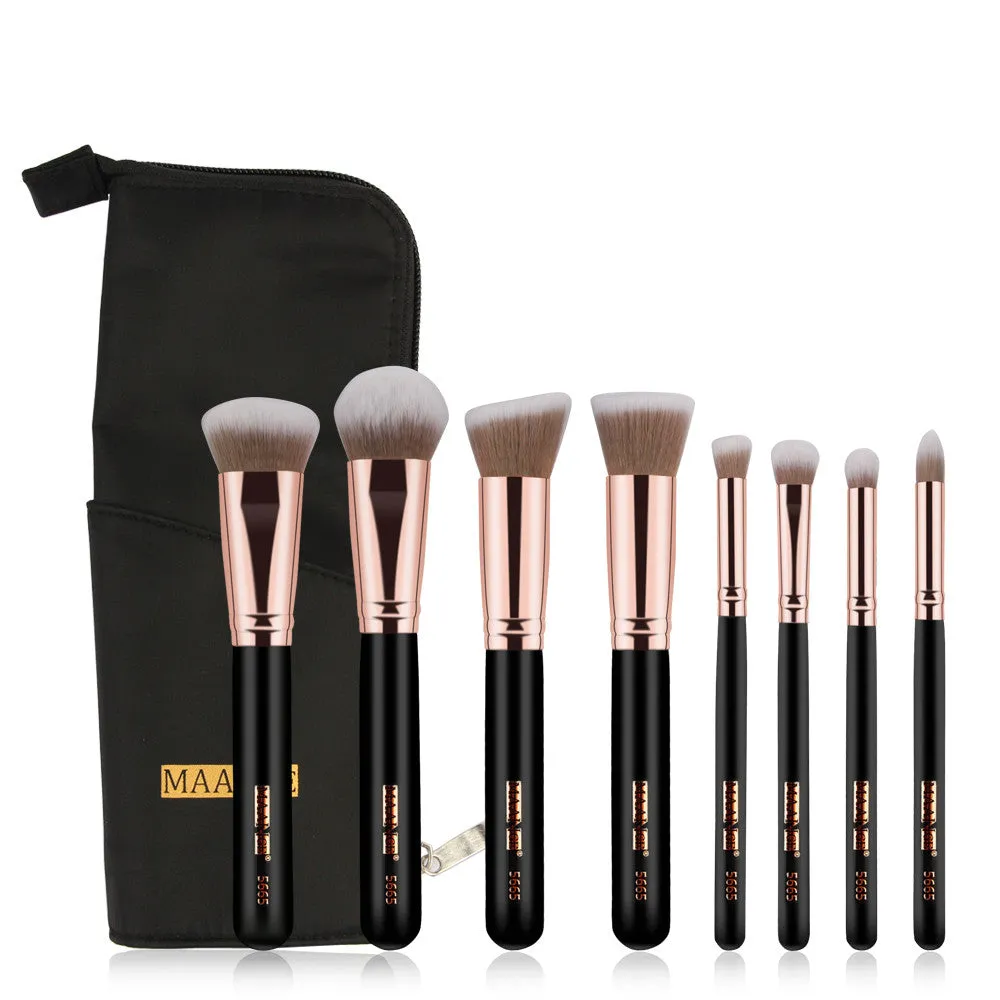 8PCS Professional Foundation Eye Shadow Eyebrow Blush Makeup Brushes Set Bag