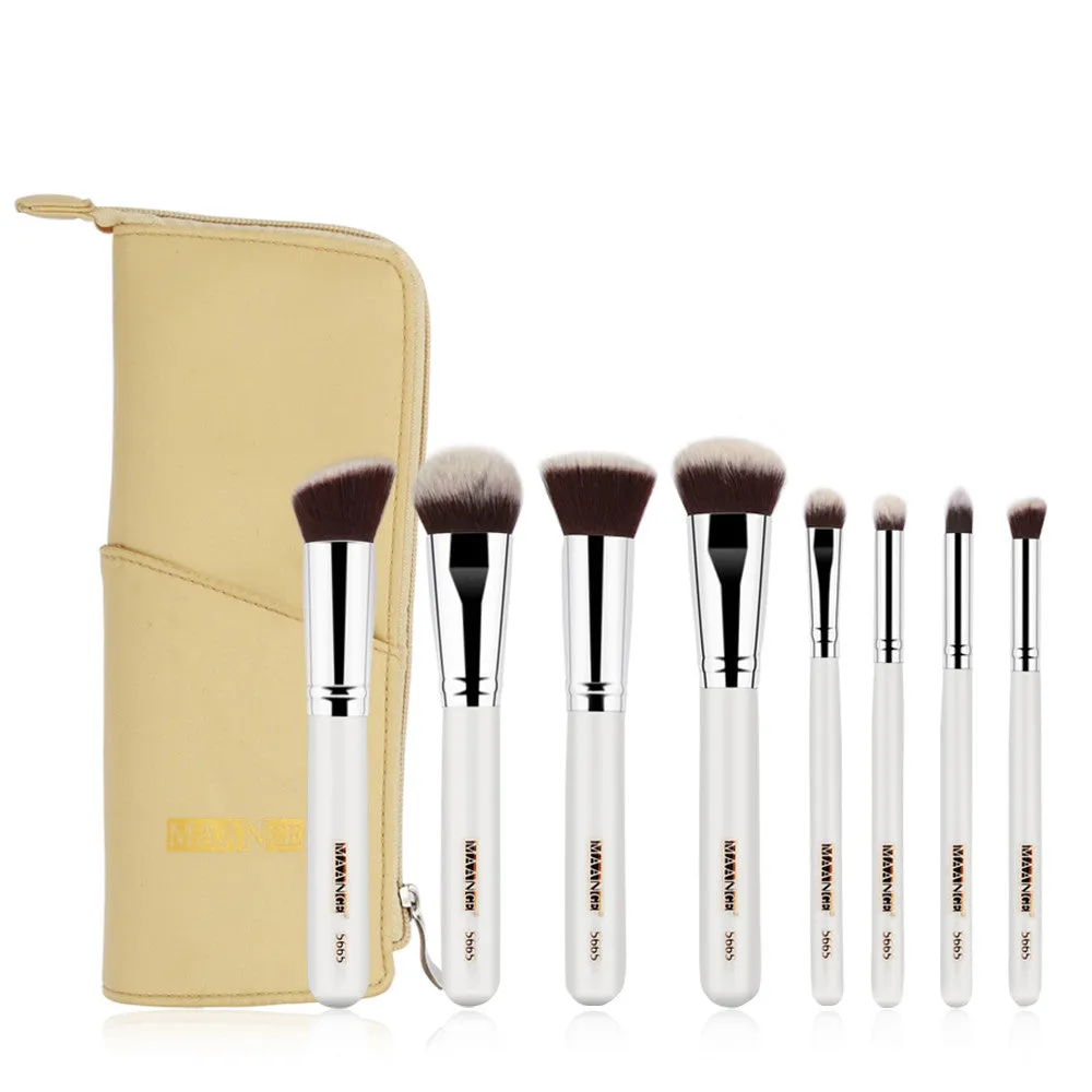 8PCS Professional Foundation Eye Shadow Eyebrow Blush Makeup Brushes Set Bag