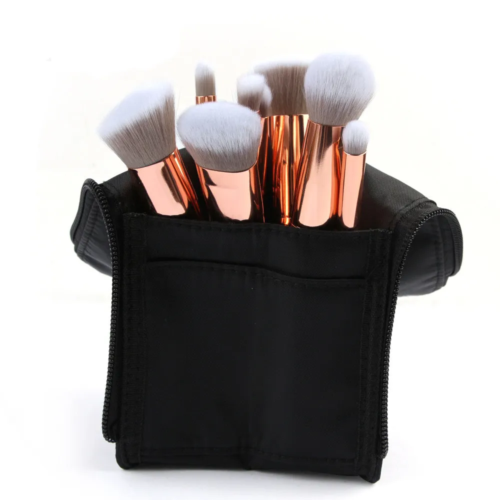 8PCS Professional Foundation Eye Shadow Eyebrow Blush Makeup Brushes Set Bag