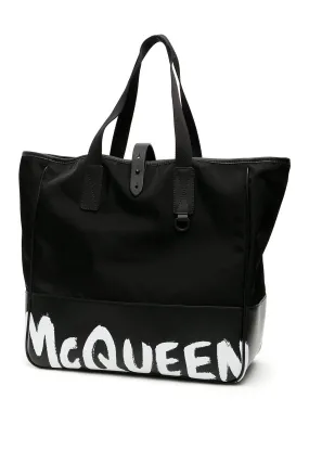 Alexander McQueen Graffiti Logo Printed Tote Bag