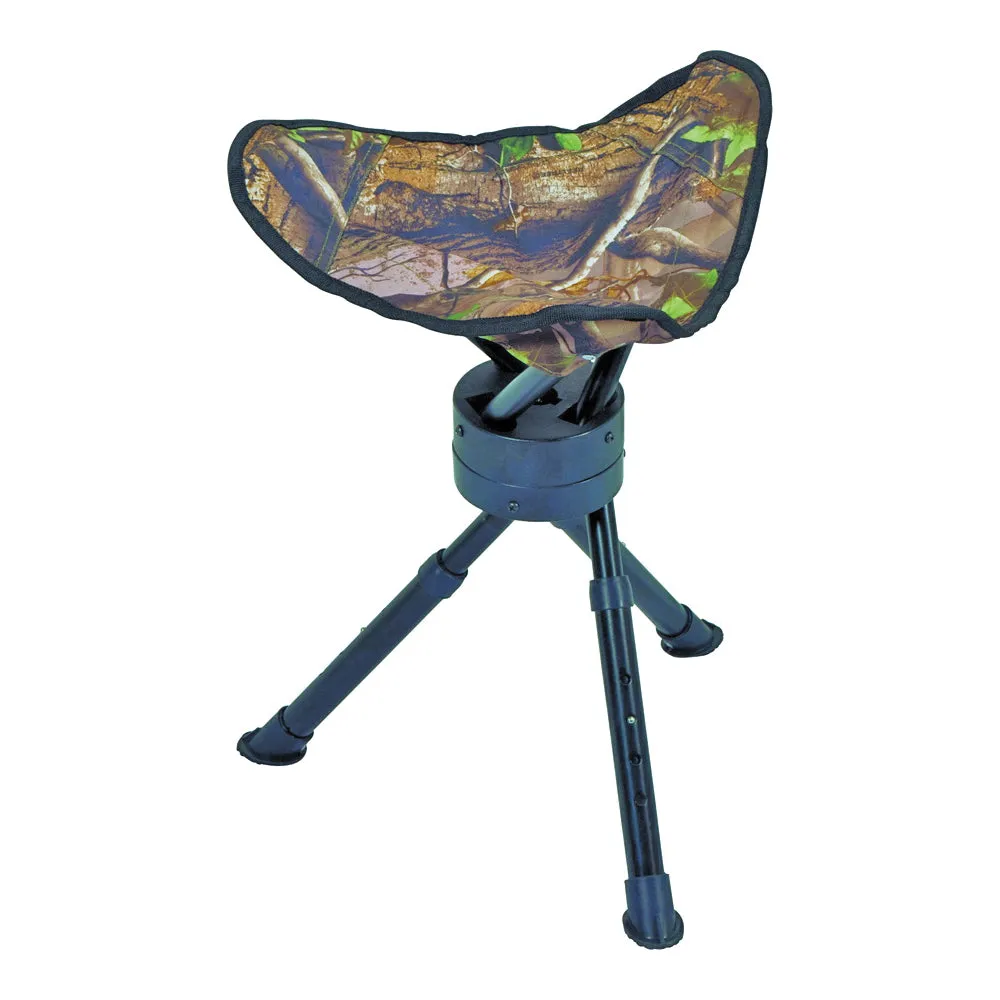 AMERISTEP 3RG1A015 Tripod Swivel Stool, Fabric, Camouflage/Green, Powder-Coated