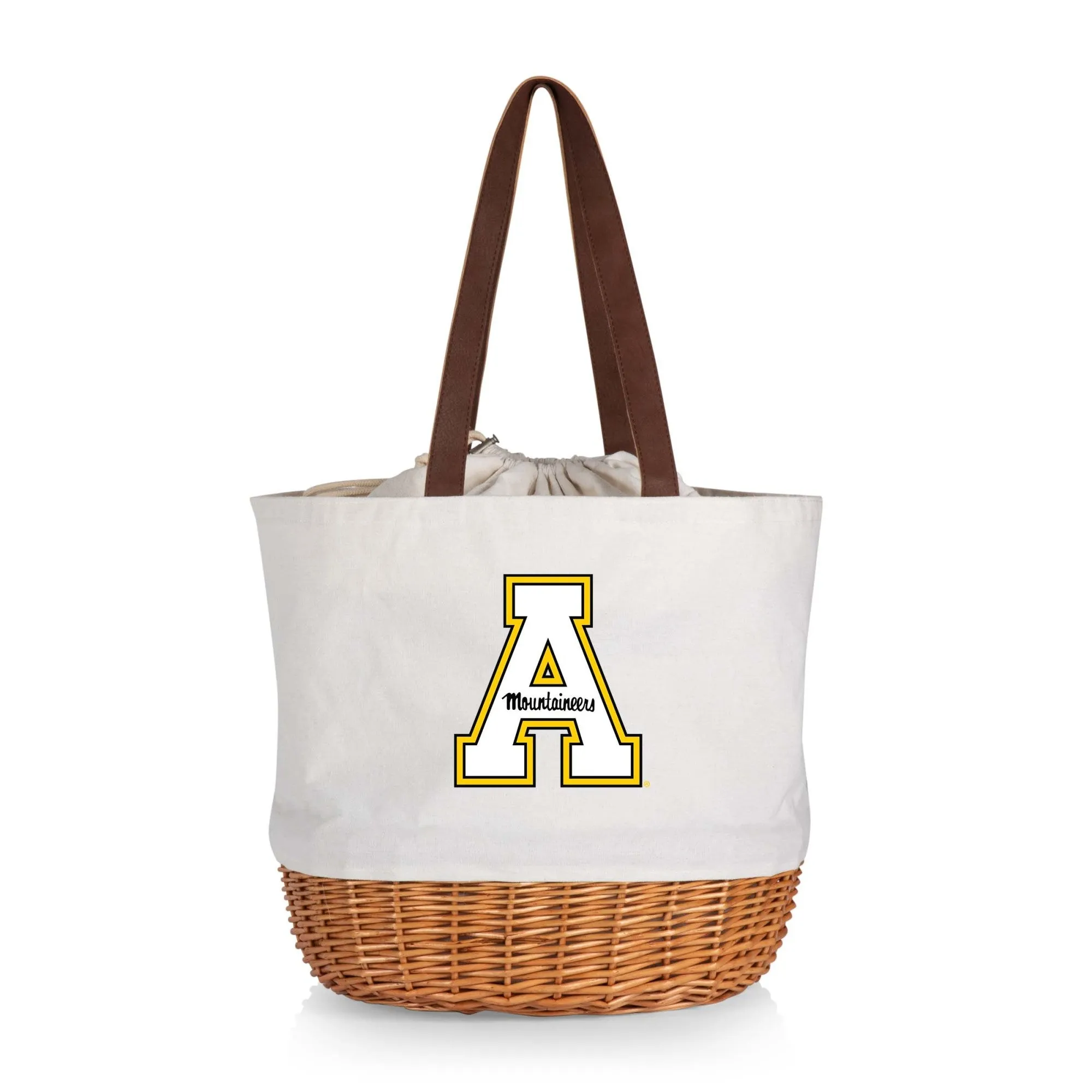 App State Mountaineers - Coronado Canvas and Willow Basket Tote