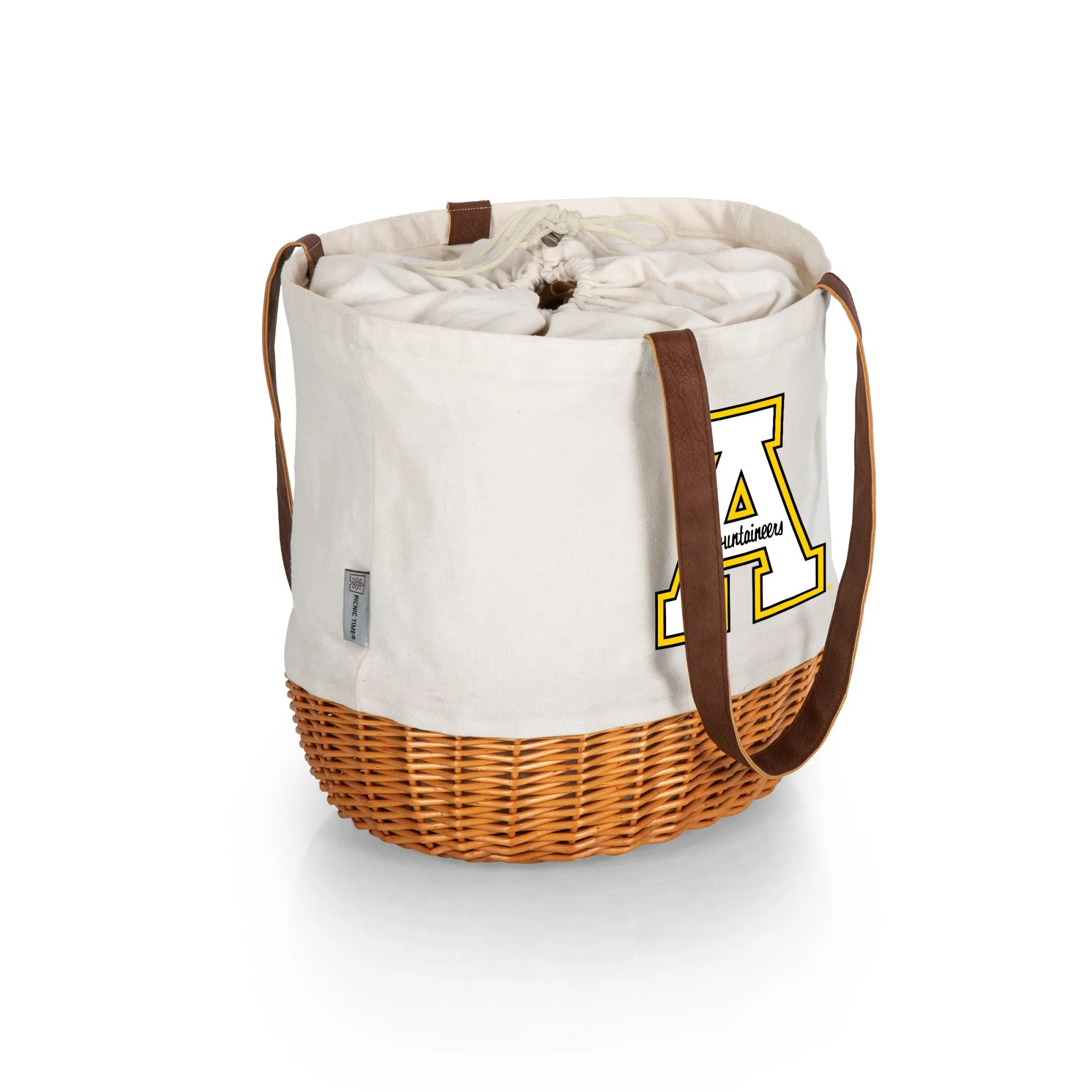 App State Mountaineers - Coronado Canvas and Willow Basket Tote