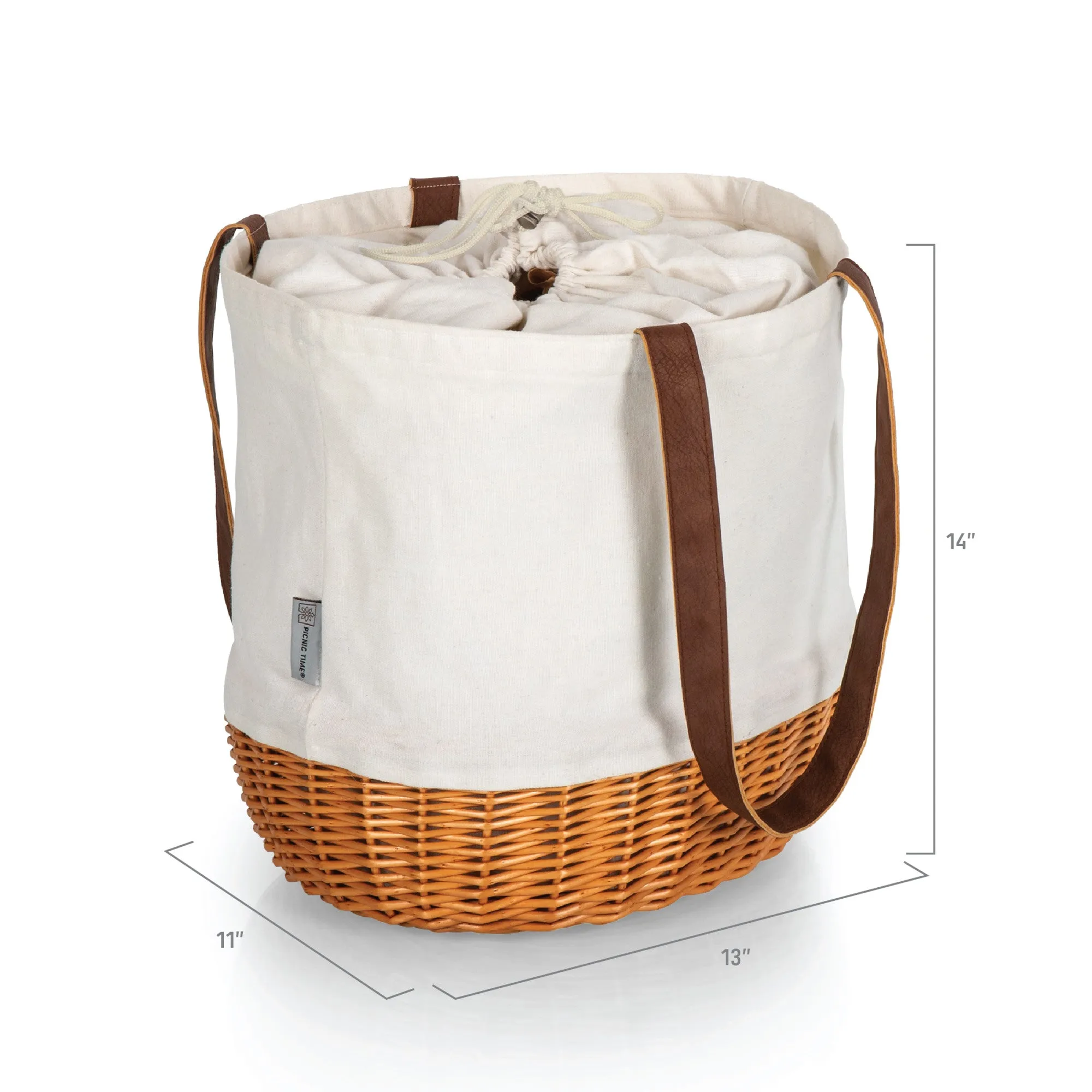 App State Mountaineers - Coronado Canvas and Willow Basket Tote