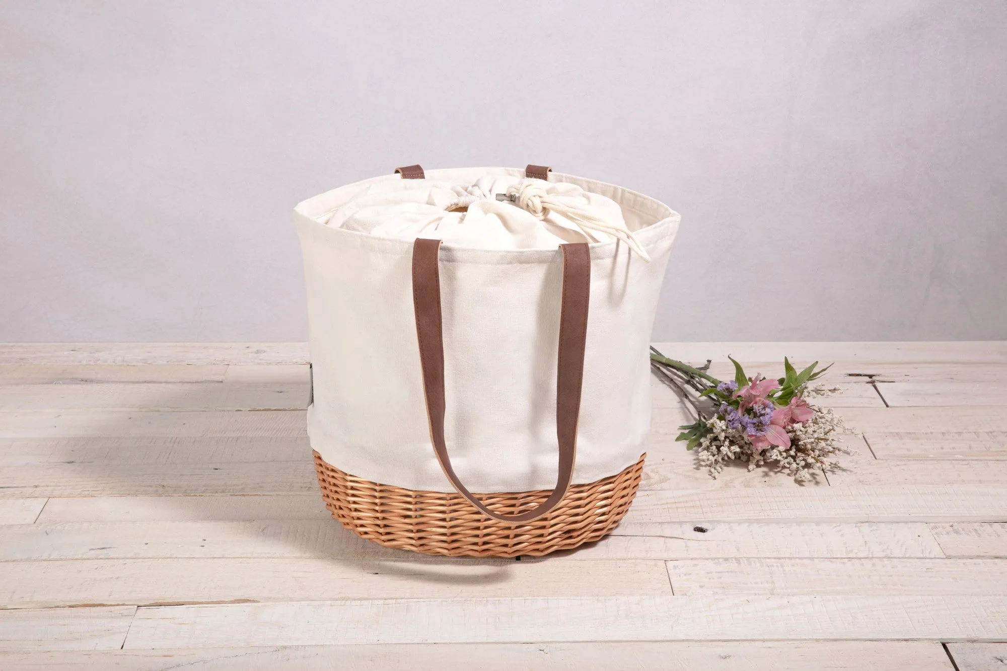 App State Mountaineers - Coronado Canvas and Willow Basket Tote