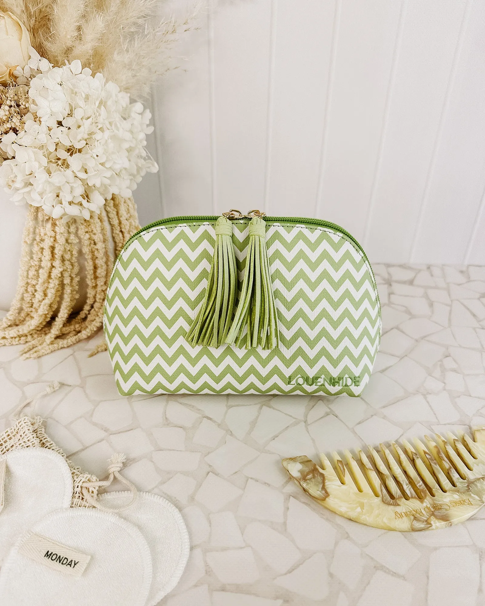 BABY AUDREY MAKEUP BAG CHEVRON LIME