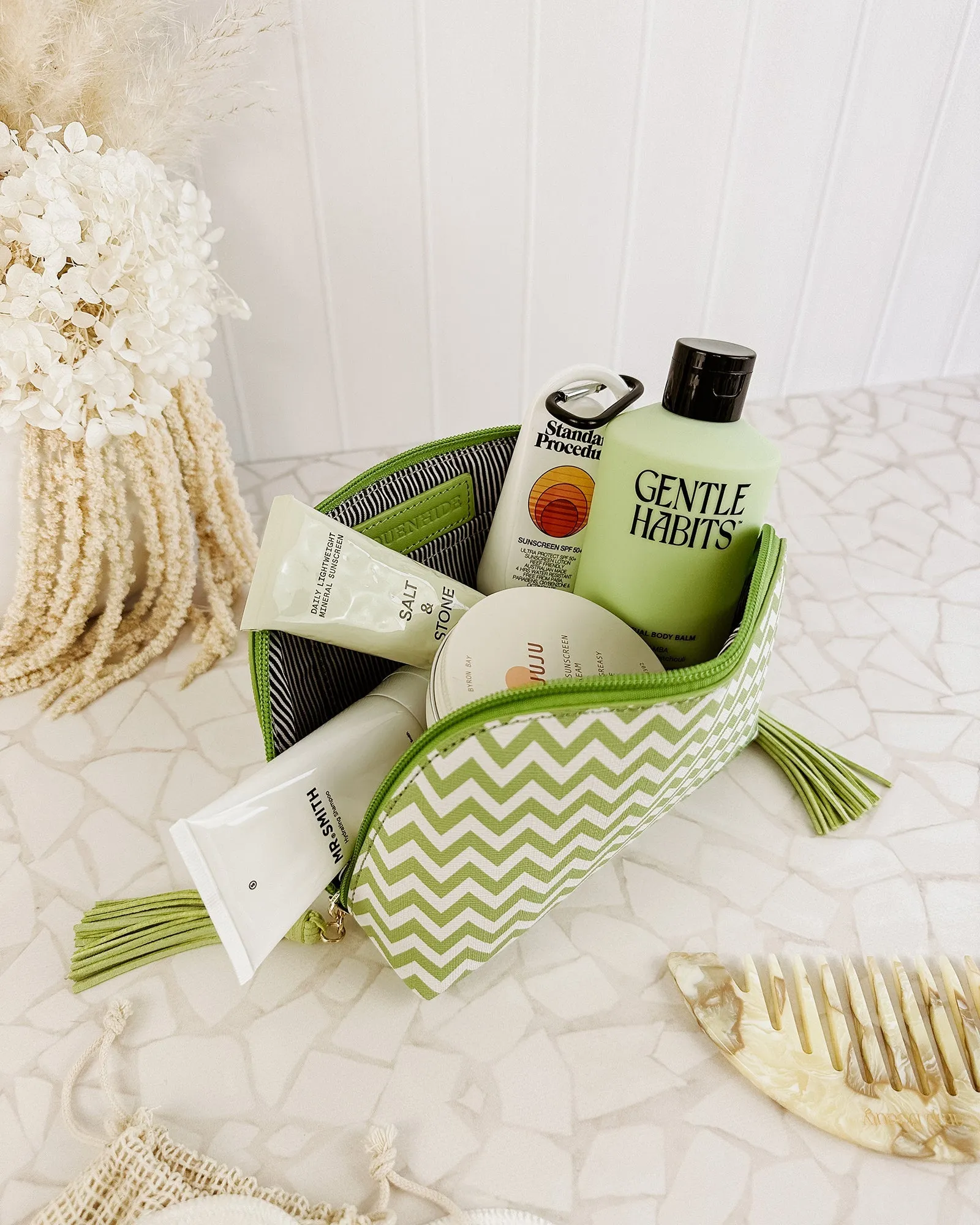 BABY AUDREY MAKEUP BAG CHEVRON LIME