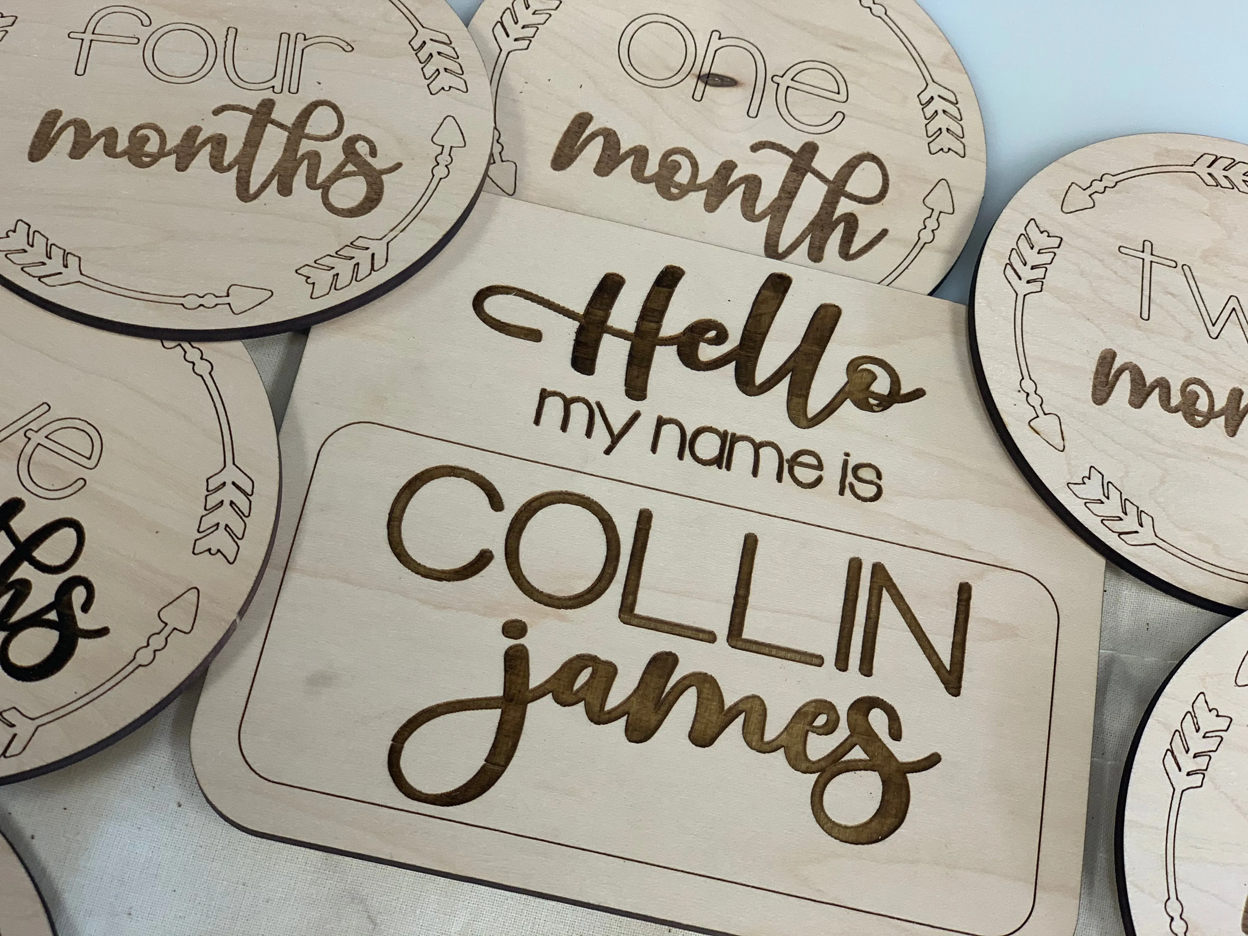 Baby Milestone Markers, Personalized Name Sign Option