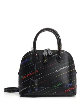 Balenciaga All-Over Print Logo Tote Bag