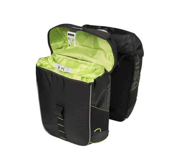 Basil Miles Double Bike Bag 34L Black Lime