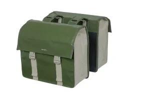 Basil Urban Load Double Bike Bag Moss Green/Sand