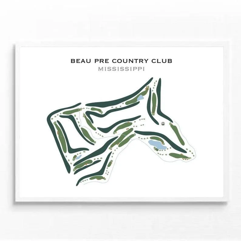 Beau Pre Country Club, Mississippi - Printed Golf Courses