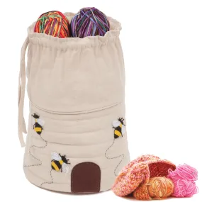 Bee Round Craft Bag with Drawstring