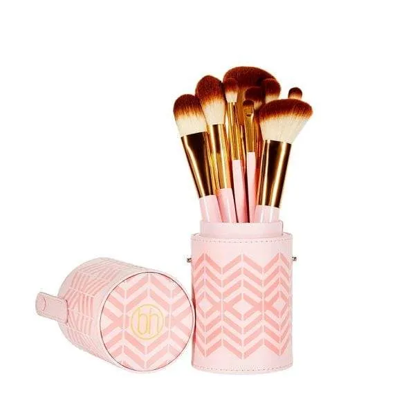 BH Cosmetics Pink Perfection 10 Piece Brush Set Bag