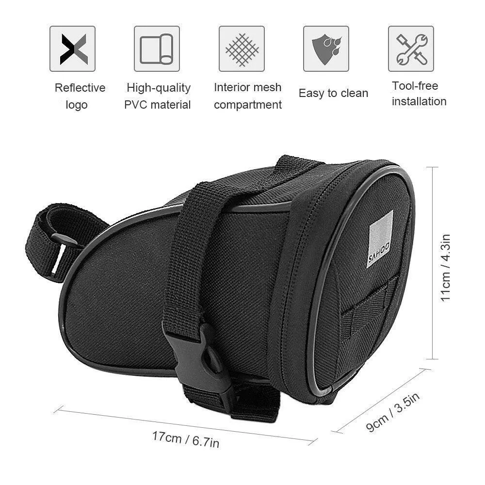 Bicycle Saddle Bag Bike Seat Bag Reflective Cycling Rear Seat Post Bag Large Capacity Tail Rear Bag MTB Road Bike Storage Bag