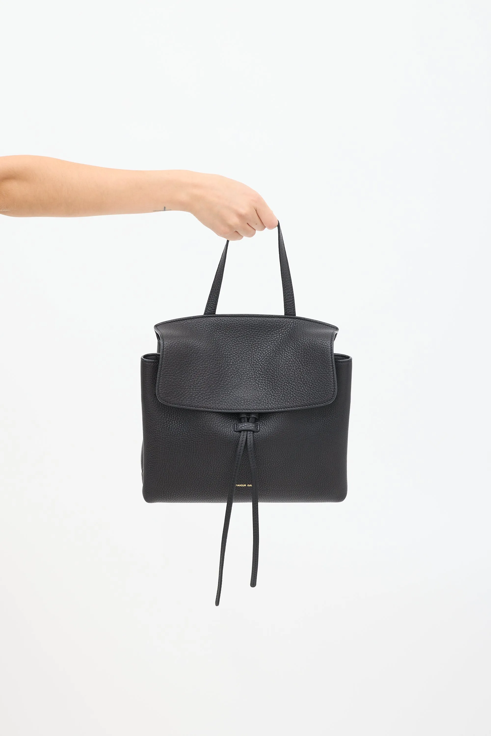 Black Pebbled Leather Lady Bag