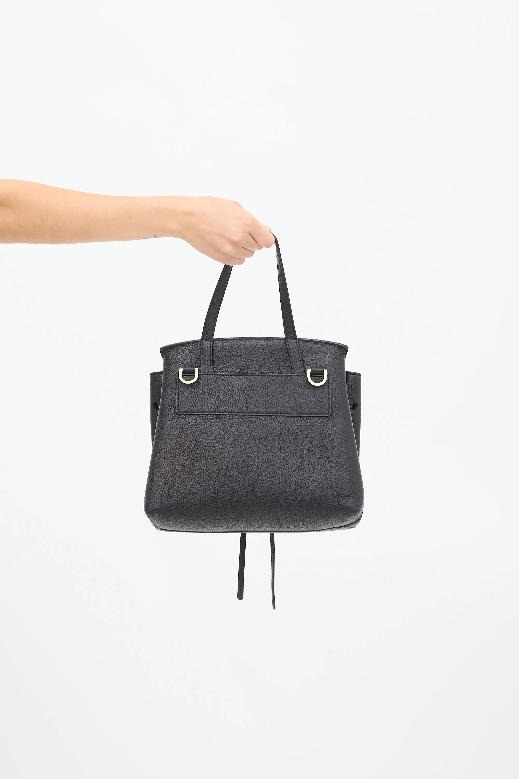 Black Pebbled Leather Lady Bag