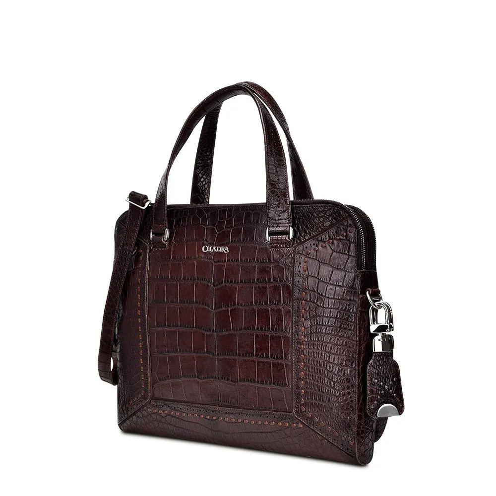 BO421AL - Cuadra brown business casual alligator messenger bag for men / women