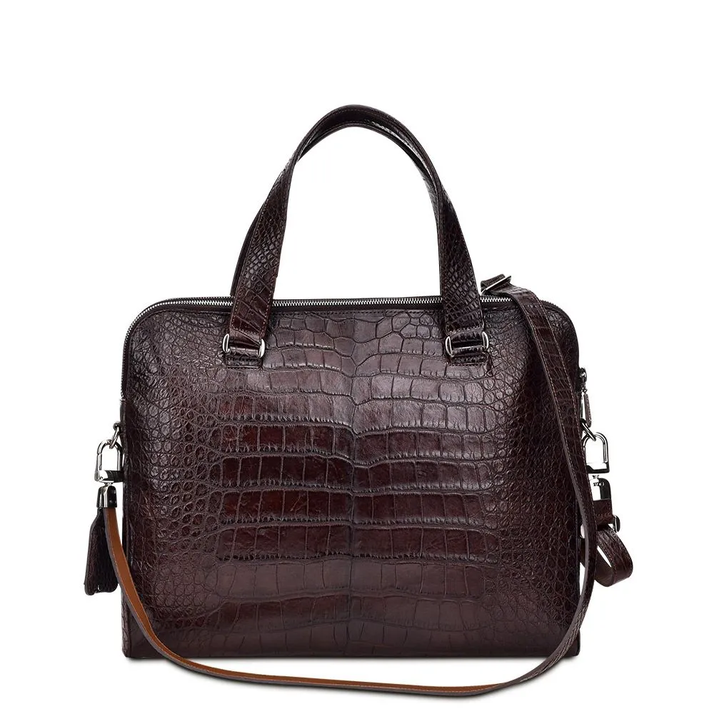 BO421AL - Cuadra brown business casual alligator messenger bag for men / women