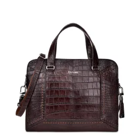 BO421AL - Cuadra brown business casual alligator messenger bag for men / women