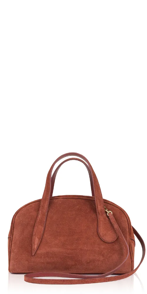 Bowling Mini Bag Rust Suede