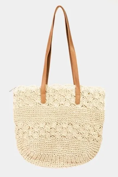 Braided Straw Tote Bag