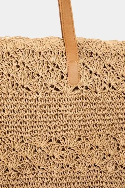 Braided Straw Tote Bag