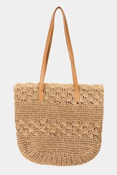 Braided Straw Tote Bag