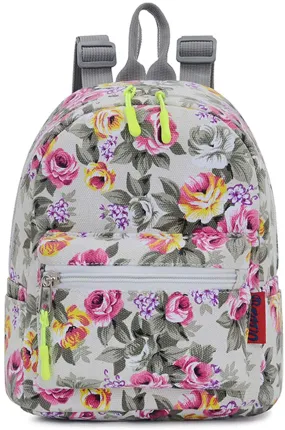 Bravo Floral Mini (10 Inch) School Backpack - Floral Cream