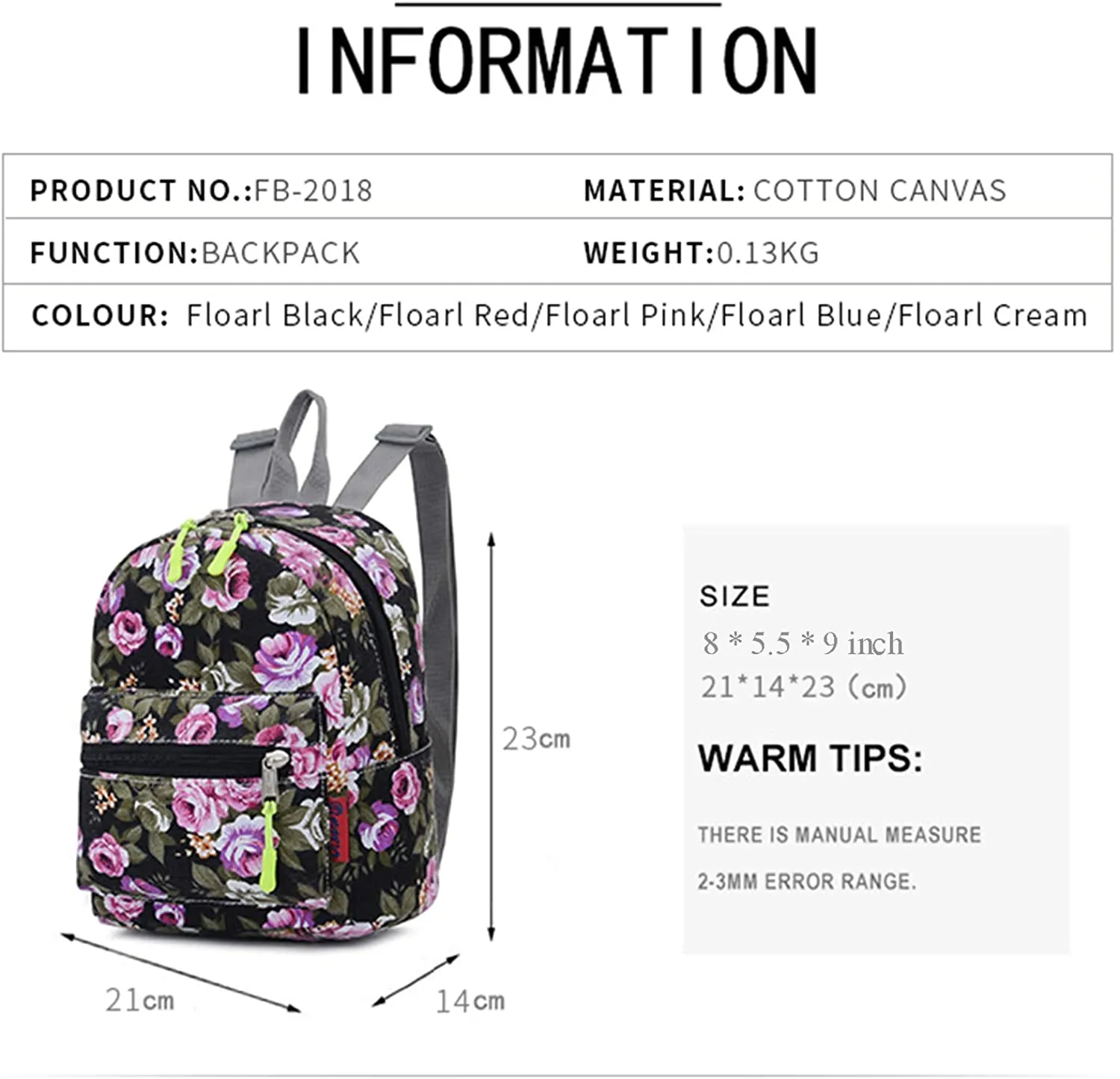 Bravo Floral Mini (10 Inch) School Backpack - Floral Cream