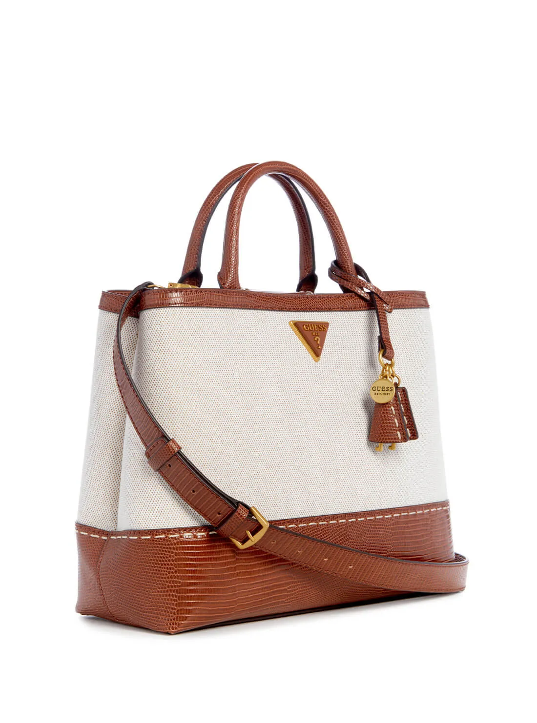 Brown White Zabry Girlfriend Satchel Bag