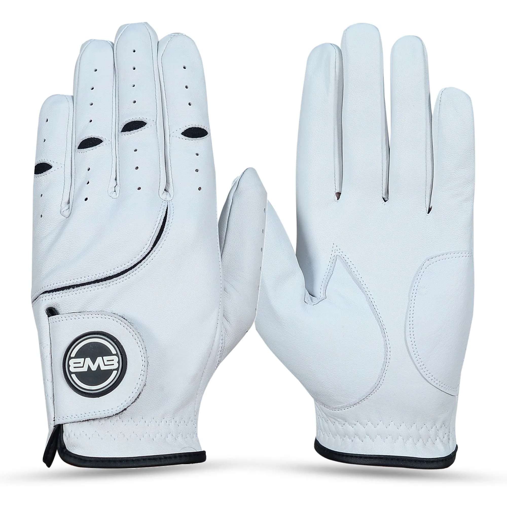 BWB Men's White / Black Left Hand Golf Glove