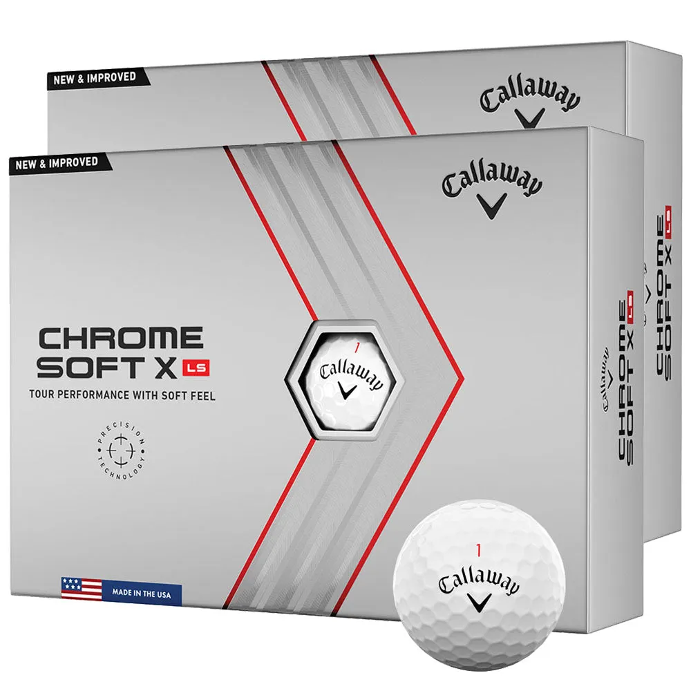 Callaway Chrome Soft X LS Golf Balls - White - Double Dozen