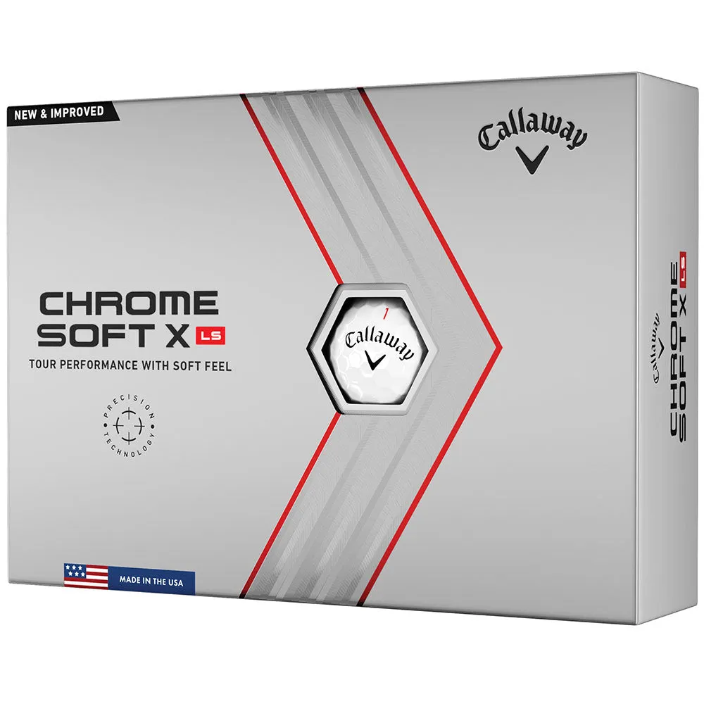 Callaway Chrome Soft X LS Golf Balls - White - Double Dozen