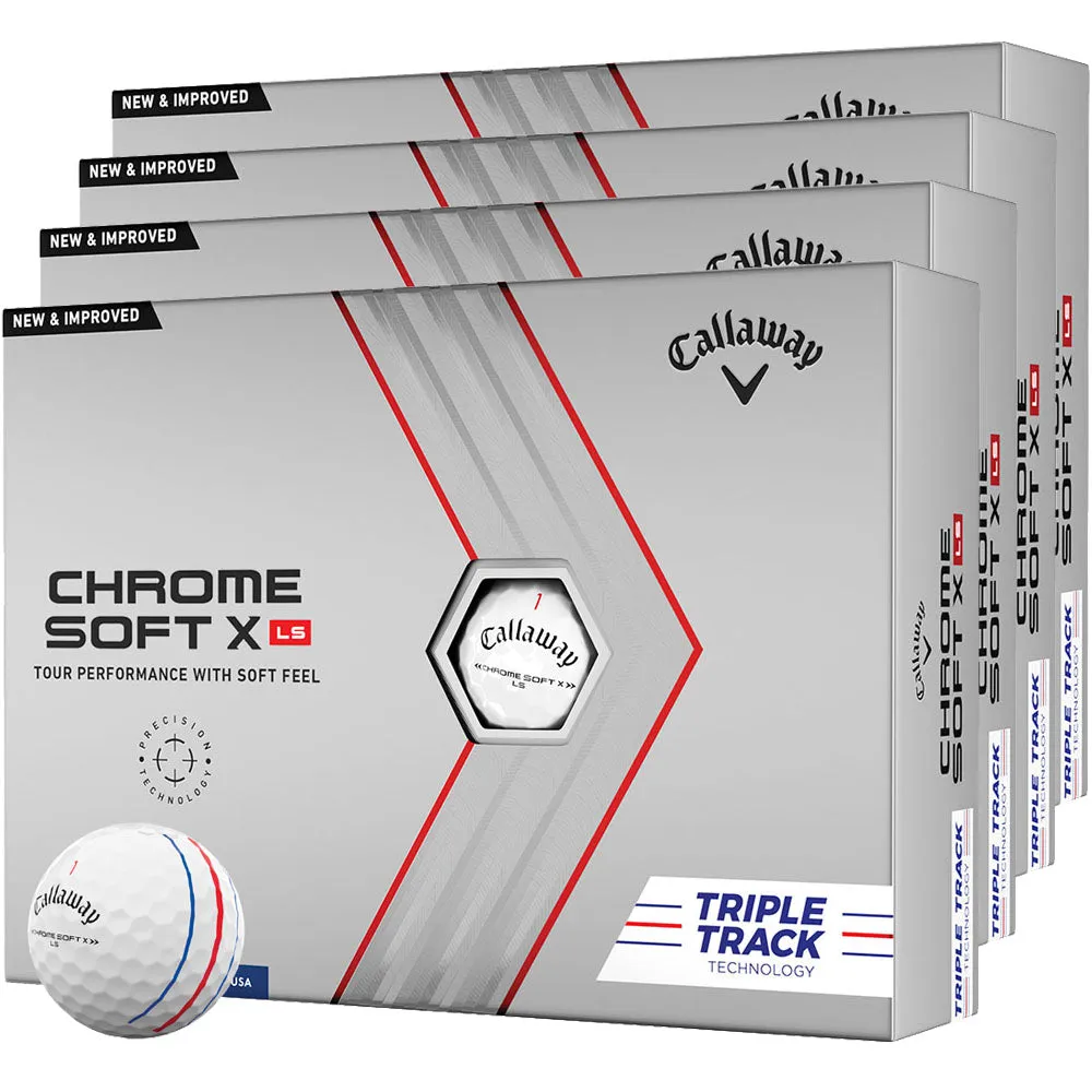 Callaway Chrome Soft X LS Triple Track Golf Balls - White - 4 for 3 (48 Pack)