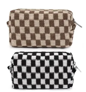 Checkered Makeup Bag