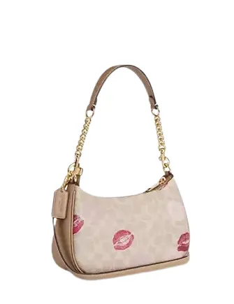 Coach Teri Shoulder Bag In Signature Canvas With Lips Print