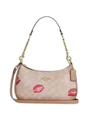 Coach Teri Shoulder Bag In Signature Canvas With Lips Print