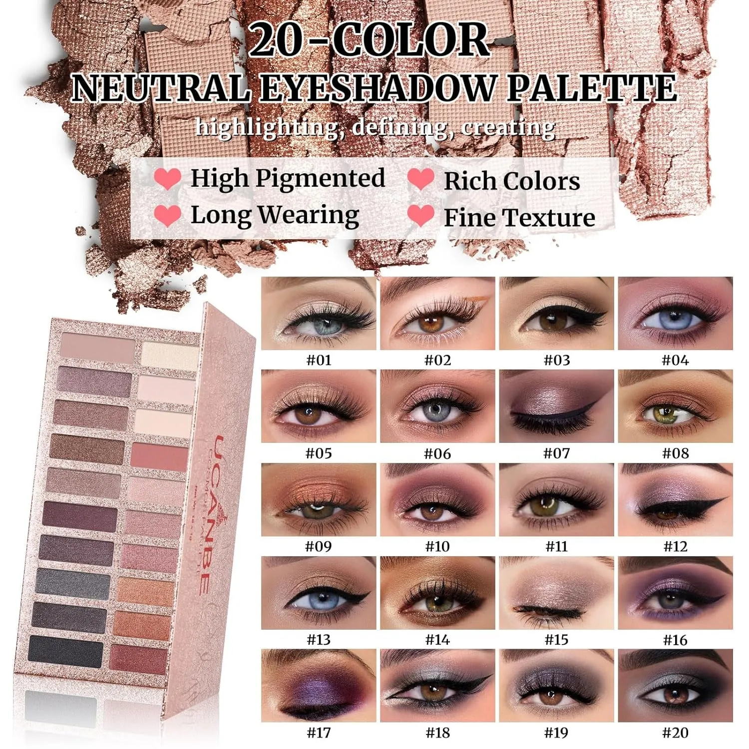 Complete Makeup Kit for Teens & Women - 20 Neutral Eyeshadows, Lip Gloss, Eyeliner & More!