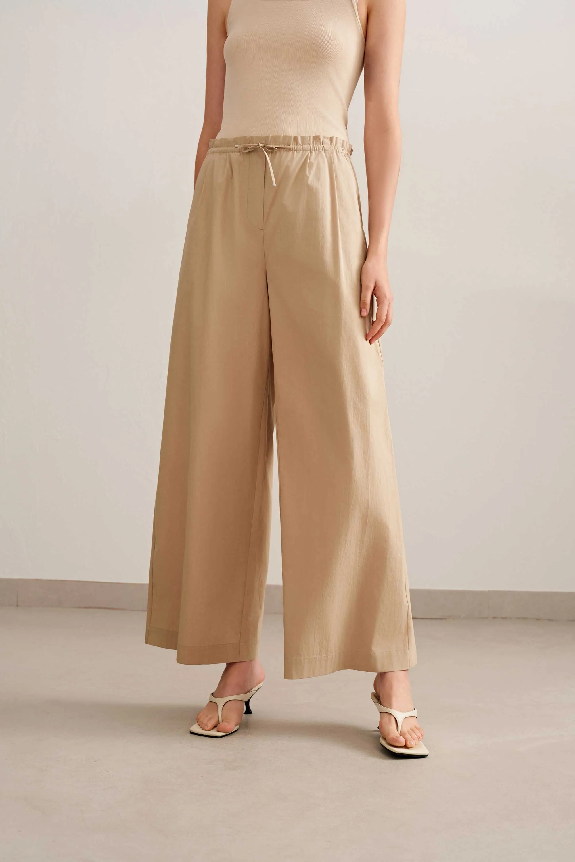 Cotton Wide Leg Pants