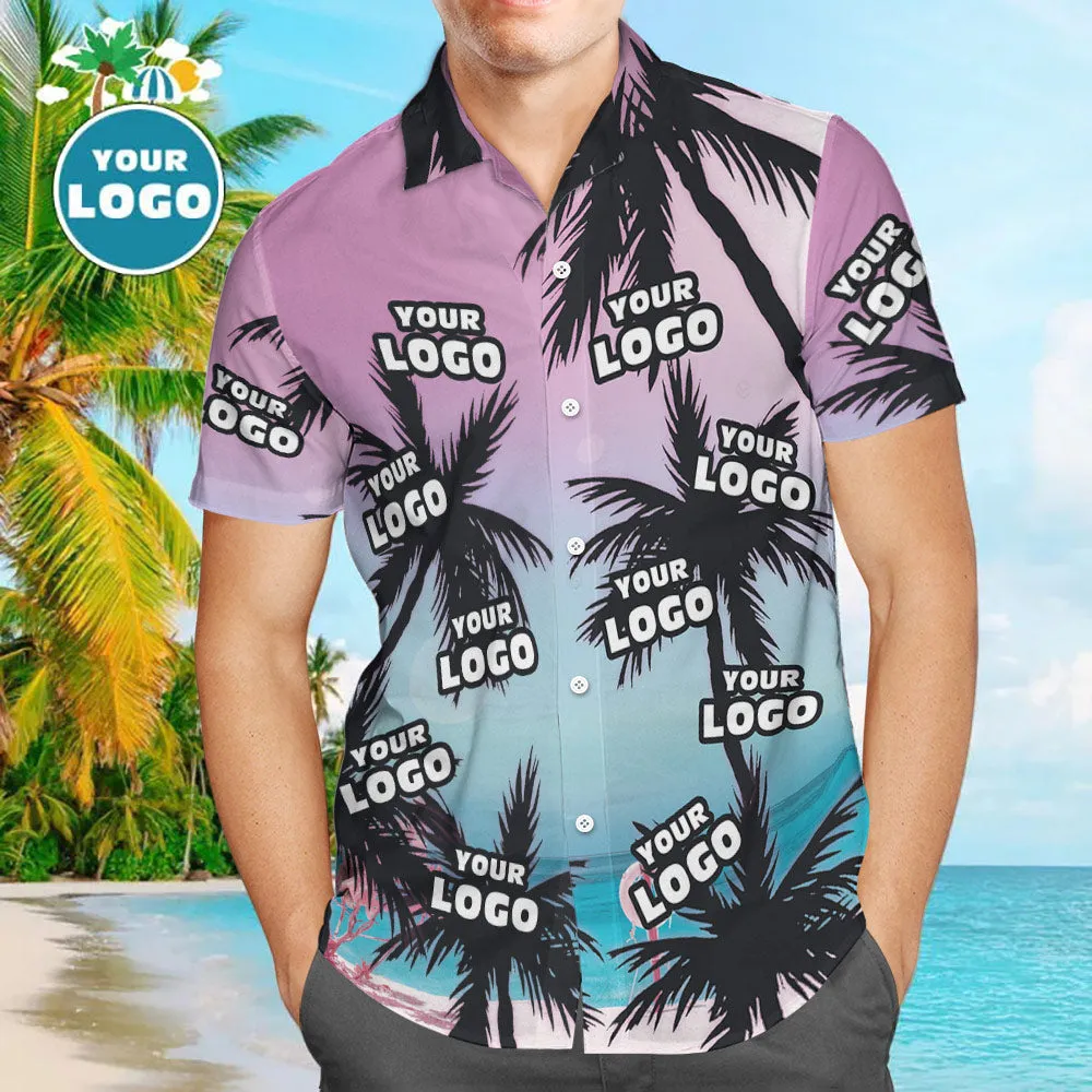 Custom Hawaiian Shirt Custom Face Hawaiian Shirt Coconut Trees Button Down Shirts