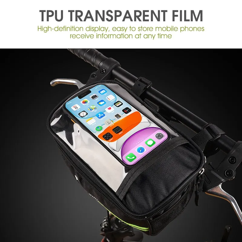 Cycling Bike Bag Bicycle Front Bag Reflective MTB Bike Cycling Basket Pannier Frame Tube Cycling Front Handlebar Bag