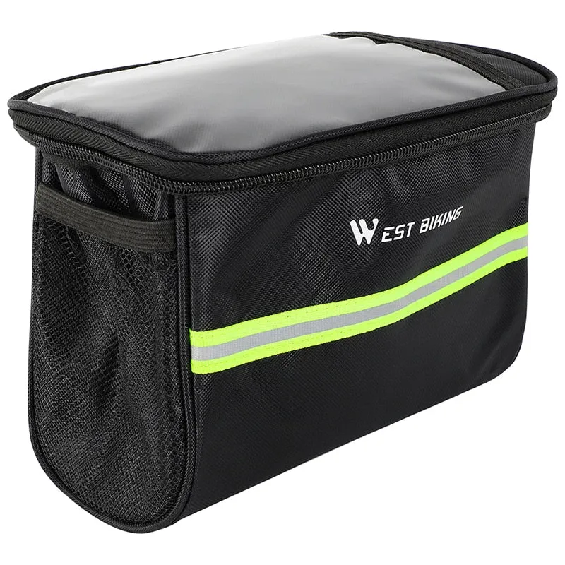 Cycling Bike Bag Bicycle Front Bag Reflective MTB Bike Cycling Basket Pannier Frame Tube Cycling Front Handlebar Bag