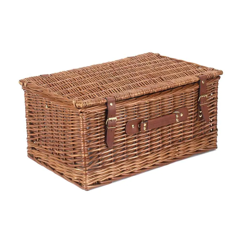 Deluxe Fully Fitted 6 Person Picnic Basket Hamper with Cream Interior